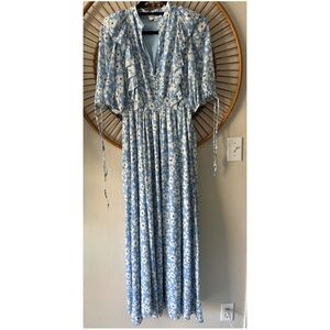 Anthropologie Blue & White Yumi Kim Paula Maxi Maternity Dress Medium